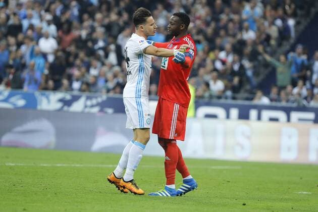 Fußball, Coupe de France Finale, Olympique Marseille - Paris St. Germain Florian Thauvin (Olympique de Marseille), Steve Mandanda (Olympique de Marseille) FOOTBALL : PSG vs Olympique de Marseille - Finale Coupe de France - 21 05 2016 StephaneAllaman 