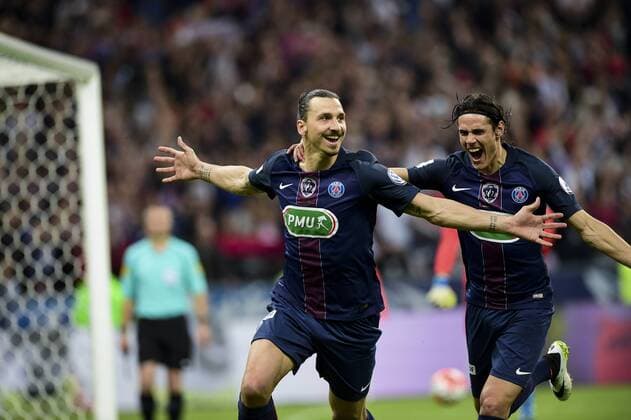 Zlatan Ibrahimovic (PSG) Edinson Cavani (PSG) - Fussball Frankreich, Coupe de France, Finale, Olympique Marseille vs. Paris Saint Germain PSG - 21 05 2016 JBAutissier Panoramic 