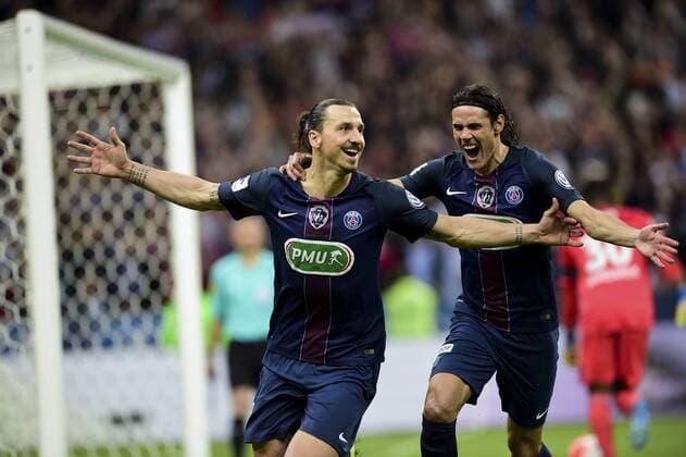 Zlatan Ibrahimovic (PSG) Edinson Cavani (PSG) - Fussball Frankreich, Coupe de France, Finale, Olympique Marseille vs. Paris Saint Germain PSG - 21 05 2016 JBAutissier Panoramic 