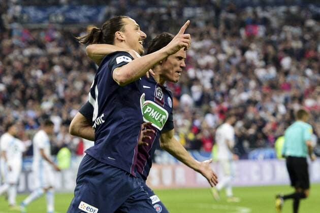 Zlatan Ibrahimovic (PSG) Edinson Cavani (PSG) - Fussball Frankreich, Coupe de France, Finale, Olympique Marseille vs. Paris Saint Germain PSG - 21 05 2016 JBAutissier Panoramic 