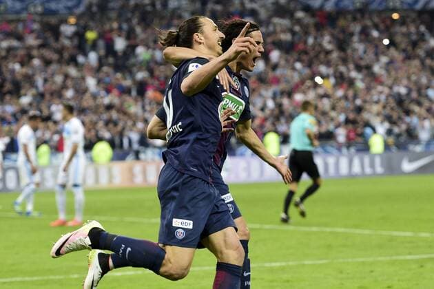 Zlatan Ibrahimovic (PSG) Edinson Cavani (PSG) - Fussball Frankreich, Coupe de France, Finale, Olympique Marseille vs. Paris Saint Germain PSG - 21 05 2016 JBAutissier Panoramic 