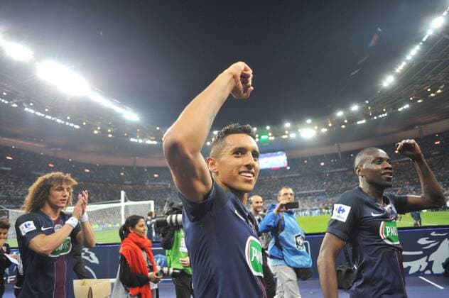 MARQUINHOS (psg) - BLAISE MATUIDI (psg) - Fussball Frankreich, Coupe de France, Finale, Olympique Marseille vs. Paris Saint Germain PSG - 21 05 2016 FEP Panoramic 