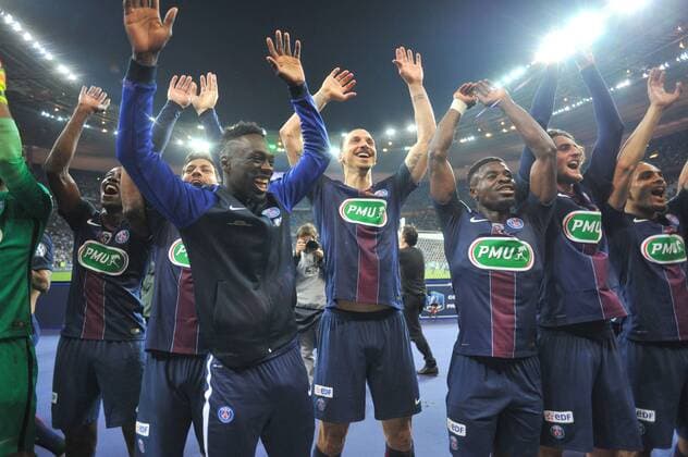 Zlatan Ibrahimovic (psg) - ADRIEN RABIOT (psg) - JEAN KEVIN AUGUSTIN (psg) - SERGE AURIER (psg) - Fussball Frankreich, Coupe de France, Finale, Olympique Marseille vs. Paris Saint Germain PSG - 21 05 2016 FEP Panoramic 