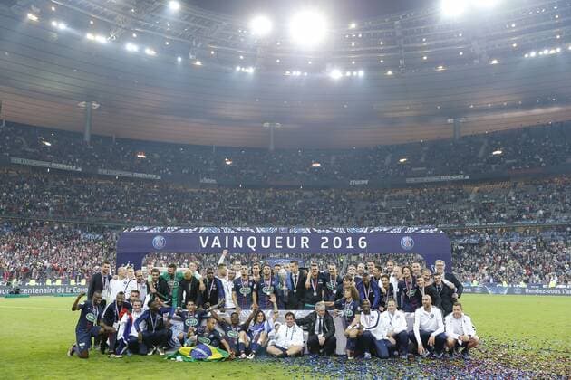 Celebration - Fussball Frankreich, Coupe de France, Finale, Olympique Marseille vs. Paris Saint Germain PSG - 21 05 2016 StephaneAllaman Panoramic 
