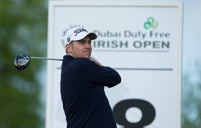 22.05.2016. The K Club, Straffan, Co. Kildare, Ireland. Dubai Duty Free Irish Open Golf Championship Round 3 completion held over from Saturday due to bad weather. Matthew Southgate tees off on the 18th. xPeterxFitzpatrickx  ActionPlus11740129