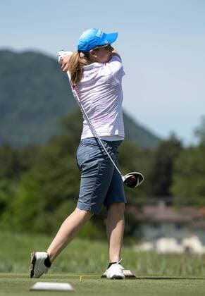 GOLF - Magdalena Neuner ( im 4. Monat schwanger ) am 21.05.2016 während der Tobi Angerer Golf Challenge im Golf Resort Achental, Grassau, Deutschland