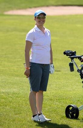 GOLF - Magdalena Neuner ( im 4. Monat schwanger ) am 21.05.2016 während der Tobi Angerer Golf Challenge im Golf Resort Achental, Grassau, Deutschland