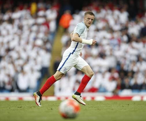 Jamie Vardy of England during the International Friendly Länderspiel match at the Etihad Stadium. Photo credit should read: Philip Oldham Sportimage EDITORIAL USE ONLY. No use with unauthorised audio, video, data, fixture lists, club league logos or live services. Online in-match use limited to 120 images, no video emulation. No use in betting, games or single club league player publications.