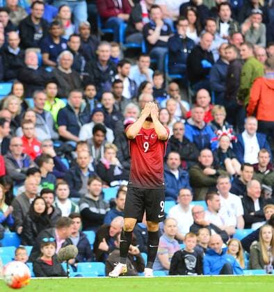 Friendly National football Match between England and Turkey at Etihad Stadium in Manchester , England on May 22, 2016. Final Score: England 2 - Turkey 1 Pictured: Cenk Tosun of Turkey. 