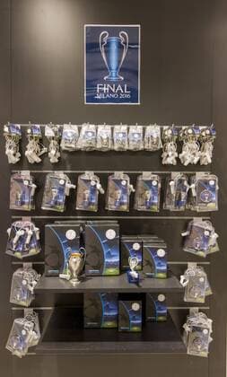 Italy: Giuseppe Meazza stadium - Champion League Merchandising of Champions League Final. The store of Giuseppe Meazza Stadium (also known as San Siro).  NicolòxCampo