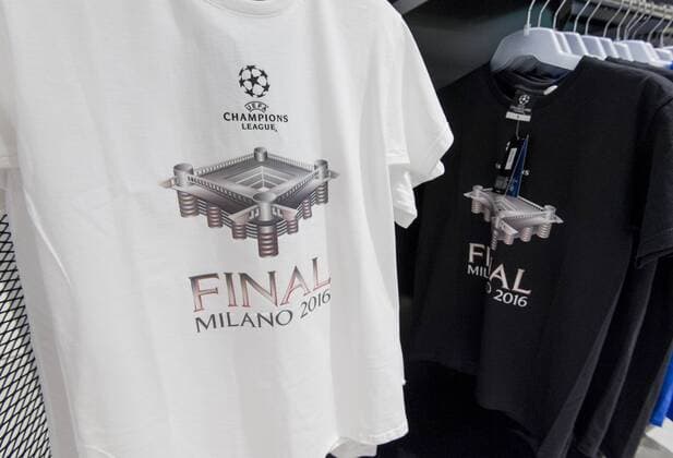 Italy: Giuseppe Meazza stadium - Champion League Merchandising of Champions League Final. The store of Giuseppe Meazza Stadium (also known as San Siro).  NicolòxCampo