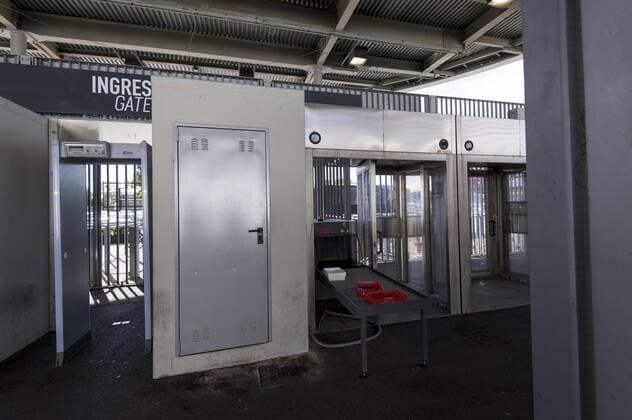 Italy: Giuseppe Meazza stadium - Champion League The gate controls. Giuseppe Meazza stadium (also known as San Siro) will host the Champions League final between Real Madrid Cub de Futbol and Club Atletico De Madrid.  NicolòxCampo