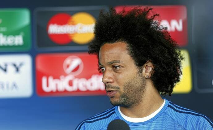 Real Madrid s Marcelo speaks to the media. xÃngelxRiverox 