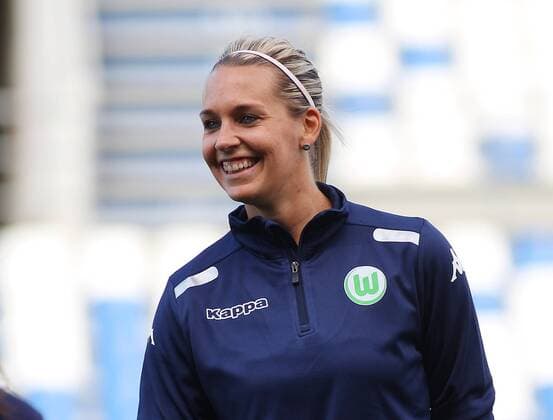 Wolfsburg vs Lyon, CL Frauen, Finale, Vorberichte Reggio Emilia, Italien 25.05.2016, FUßBALL - VfL Wolfsburg vs Olympique Lyon, Finale, UEFA Frauen Champions League, Mapaei Stadium, Training, PK, Saison 2015 16. Bild zeigt: Lena Goeßling (VfL Wolfsburg), Reggio Emilia