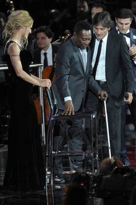 Milan Concert Bocelli & Zanetti Night Pictured: Michelle Hunziker, Pele, Leonardo Araujo  xAlbertoxTerenghix