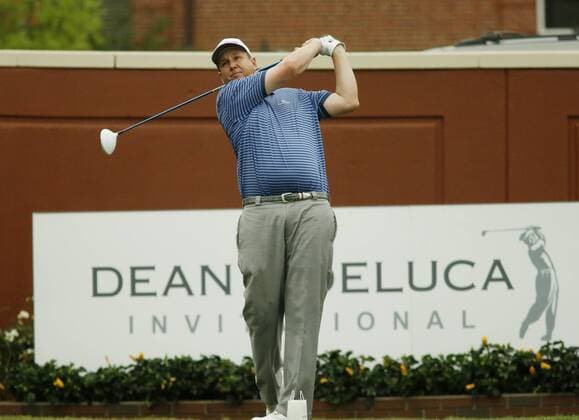 Golf, ProAm Turnier in Fort Worth May 26, 2016 - Fort Worth, TX, USA - J.J. Henry tees off on number one at the Dean & DeLuca Invitational at Colonial Country Club, Thursday, May 26, 2016 in Fort Worth, Texas. Dean & DeLuca Invitational - ZUMAm67_