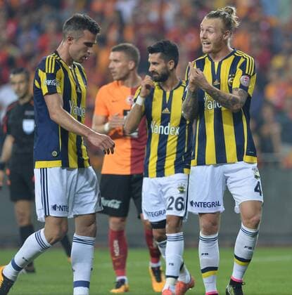 Ziraat Turkish Cup Final match between Fenerbahce and Galatasaray at Antalya Arena in Antalya , Turkey on May 26 , 2016. Pictured: Robin van Persie and Simon Kjaer (R) of Fenerbahce. 