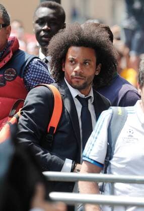 Real Madrid s Brazilian player Marcelo Vieira arrives to a hotel in Milan (Italy) on 27 May 2016. The Champions League soccer final between Real Madrid and Atletico Madrid will be held at the San Siro stadium on 28 May. REAL MADRID ARRIVES TO MILAN !ACHTUNG: NUR REDAKTIONELLE NUTZUNG!  20160527-635999548281864007