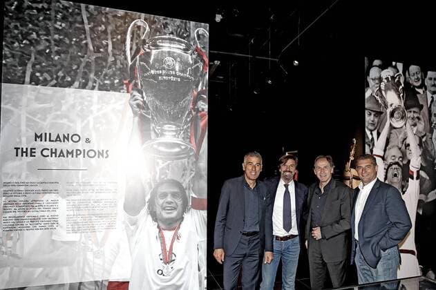 MAURO TASSOTTI, FILIPPO GALLI, FRANCO BARESI, DANIELE MASSARO MILAN 2015-16 - Eröffnung AC Milan