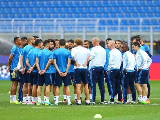 SOCCER - CL final, Madrid vs Atletico MILANO,ITALY,27.MAY.16 - SOCCER - UEFA Champions League, final, Real Madrid CF vs Atletico Madrid, preview, training Real Madrid. Image shows the team of Madrid. GEPAxpictures xCh.xKelemen