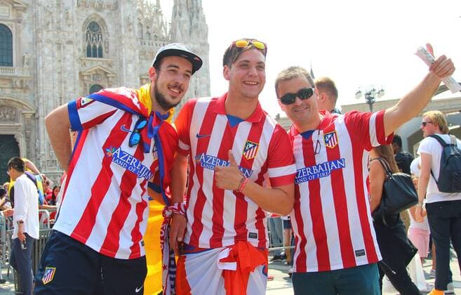SOCCER - CL final, Madrid vs Atletico MILANO,ITALY,28.MAY.16 - SOCCER - UEFA Champions League, final, Real Madrid CF vs Atletico Madrid. Image shows fans of Atletico. GEPAxpictures xCh.xKelemen