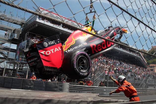 Monaco Grand Prix, Monte Carlo 25 - 29 May 2016 28.05.2016 - Qualifying, Crash, Max Verstappen (NED) Red Bull Racing RB12 