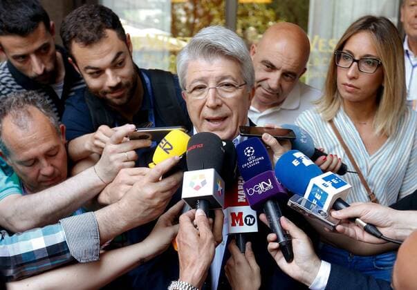 MILAN (ITALY) 28 05 2016. Atletico Madrid s president Enrique Cerezo in Milan where today he will attend the Real Madrid will face Atletico Madrid in the UEFA Champions League Final on 28 May 2016 in Milan. SUPPORTERS !ACHTUNG: NUR REDAKTIONELLE NUTZUNG!  MD 20160528-636000519459190469