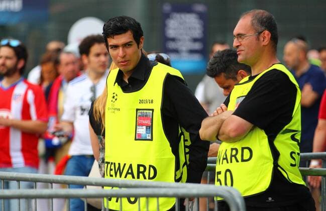 SOCCER - CL final, Madrid vs Atletico MILANO,ITALY,28.MAY.16 - SOCCER - UEFA Champions League, final, Real Madrid CF vs Atletico Madrid. Image shows security. GEPAxpictures xCh.xKelemen
