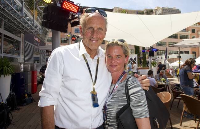Monaco, Monte Carlo - May 28, 2016: FIA Formula One World Championship WM Weltmeisterschaft with Hans Joachim Stuck and wife Uschi Schnitzer Monaco F1 Grand Prix