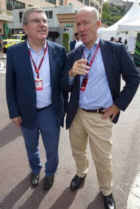 Monaco, Monte Carlo - May 28, 2016: FIA Formula One World Championship WM Weltmeisterschaft with IOC President Thomas Bach Monaco F1 Grand Prix