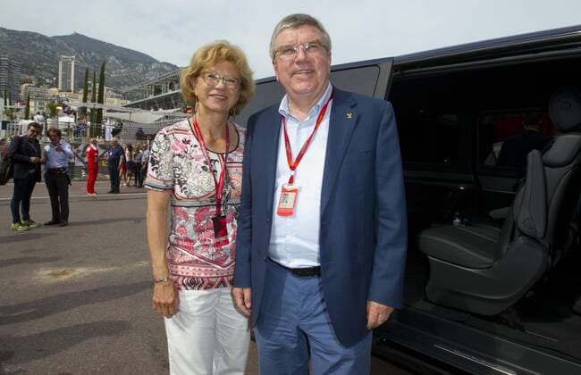 Monaco, Monte Carlo - May 28, 2016: FIA Formula One World Championship WM Weltmeisterschaft with IOC President Thomas Bach and wife Claudia Monaco F1 Grand Prix