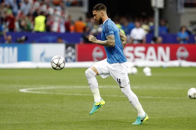 Real Madrid s defense Sergio Ramos warms up prior to the UEFA Champions League final match between Real Madrid and Atletico de Madrid at San Siro stadium in Milan, Italy, 28 May 2016. REAL MADRID VS ATLETICO DE MADRID !ACHTUNG: NUR REDAKTIONELLE NUTZUNG!  MIL004 20160528-636000638830336503