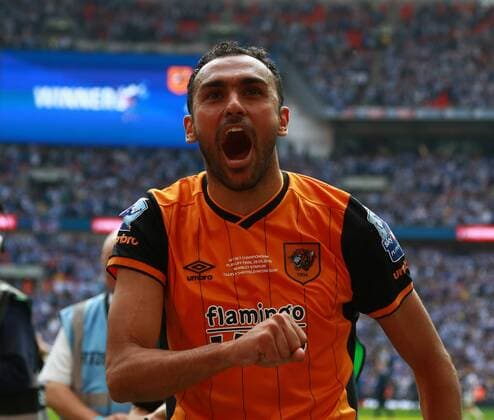 Championship Play-Off Final - Hull City v Sheffield Wednesday . . London, UK . . 28.05.2016 Ahmed Elmohamady (HC) celebrates victory at the end of the game. 