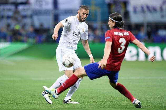 Mg Milano 28 05 2016 - finale Champions League Real Madrid-Atletico Madrid: Karim Benzema-Filipe Luis 