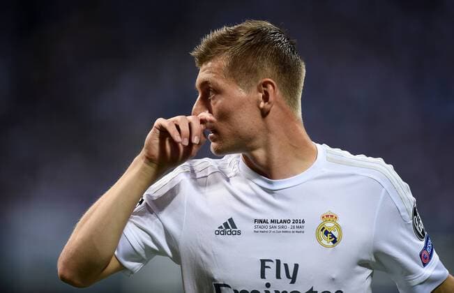 FUSSBALL CHAMPIONS LEAGUE FINALE SAISON 2015 2016 Real Madrid - Atletico Madrid 28.05.2016 Toni Kroos (Real Madrid) 