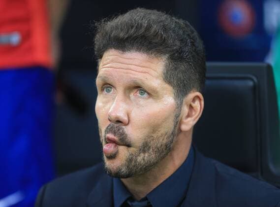 Diego Simeone of Atletico Madrid during the UEFA Champions League Final match at the Giuseppe Meazza Stadium, Milan, Italy. Photo credit should read: David Klein Sportimage EDITORIAL USE ONLY. No use with unauthorised audio, video, data, fixture lists, club league logos or live services. Online in-match use limited to 120 images, no video emulation. No use in betting, games or single club league player publications.