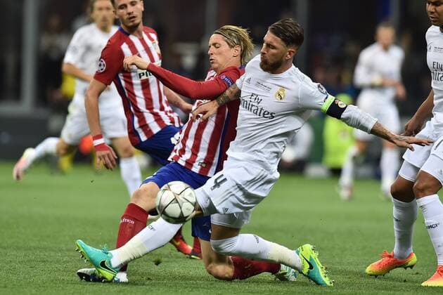 Sergio Ramos Real, Fernando Torres Atletico. Milano 28-05-2016 Stadio San Siro Real Madrid - Atletico Football Champions League Final . andreaxstaccioli