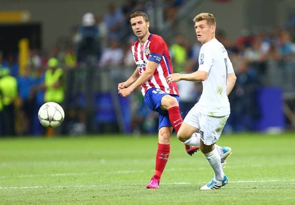 SOCCER - CL final, Madrid vs Atletico MILANO,ITALY,28.MAY.16 - SOCCER - UEFA Champions League, final, Real Madrid CF vs Atletico Madrid. Image shows Gabi (Atletico) and Toni Kroos (Madrid). GEPAxpictures xCh.xKelemen