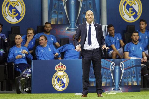 coach Zinedine Zidane of Real Madrid during the UEFA Champions League final match between Real Madrid and Atletico Madrid on May 28, 2016 at the Giuseppe Meazza San Siro stadium in Milan, Italy. Real Madrid v Atletico Madrid UEFA Champions League final 2015 2016 xVIxxIVx 5566833