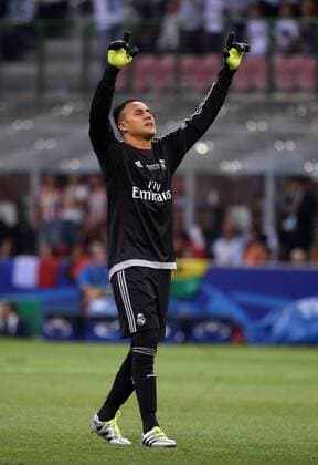 28.05.2016. Milan, Italy. UEFA Champions League Final between Real Madrid and Atletico de Madrid at the San Siro stadium in Milan, Italy. Keylor Navas celebrates after his team (Ramos) scored the first goal. xPaoloxNuccix  ActionPlus11742771