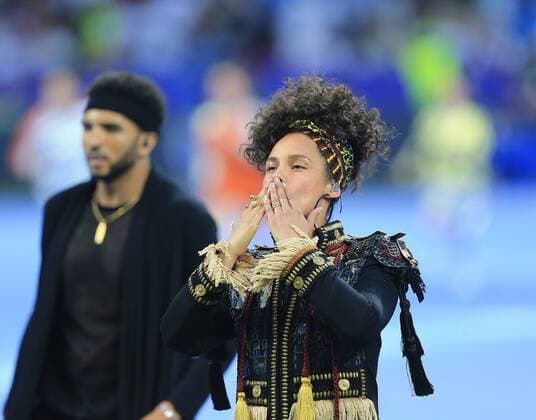 Singer Alicia Keys pre match entertainement during the UEFA Champions League Final match at the Giuseppe Meazza Stadium, Milan, Italy. Photo credit should read: David Klein Sportimage EDITORIAL USE ONLY. No use with unauthorised audio, video, data, fixture lists, club league logos or live services. Online in-match use limited to 120 images, no video emulation. No use in betting, games or single club league player publications.