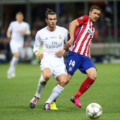 Gareth Bale ( Real Madrid ) Gabi ( Atletico Madrid ), Real Madrid vs. Atletico Madrid, Fussball, Champions League Finale, 28.05.2016, Mailand Copyright: Langerx xEibner-Pressefoto EP_HLR