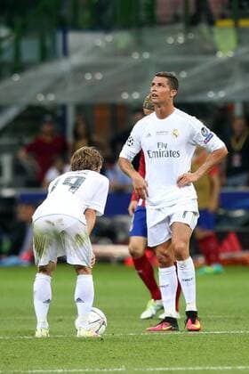 Luka Modric ( Real Madrid ) Cristiano Ronaldo ( Real Madrid ) frustriert nach dem 1:1, Real Madrid vs. Atletico Madrid, Fussball, Champions League Finale, 28.05.2016, Mailand Copyright: Langerx xEibner-Pressefoto EP_HLR