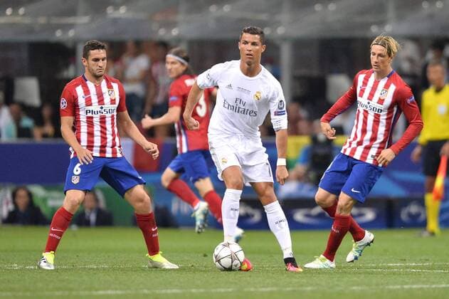 Cristiano Ronaldo (real) - FERNANDO TORRES (atle) - Koke (atle) FOOTBALL : Real Madrid vs Atletico Madrid - Champions League - Finale - 28 05 2016 AnthonyBIBARD FEP 
