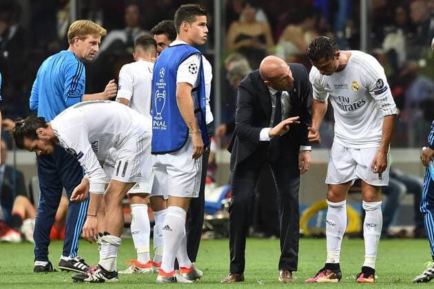 Zinedine Zidane con Cristiano Ronaldo. Milano 28-05-2016 Stadio San Siro Real Madrid - Atletico Football Champions League Final . andreaxstaccioli