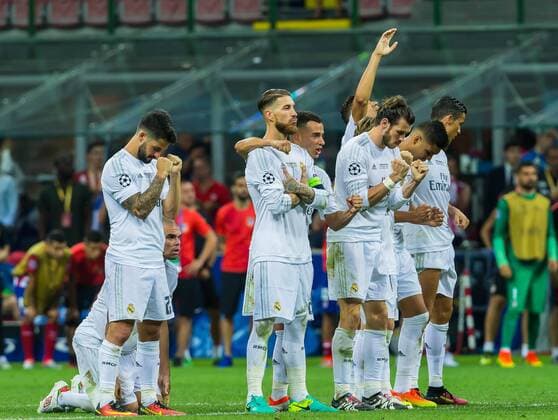 Samstag 28.04.2016, Champions League - Finale in Mailand, Saison 2015 2016, Atletico Madrid - Real Madrid, schlussjubel Madrid DeFodi507