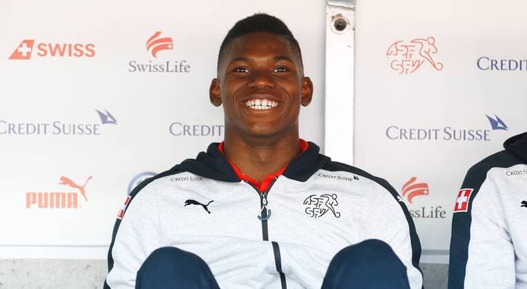 27.05.2016 Stade de Geneve ,SCHWEIZ, Saison 2015 2016 Herren Fussball Länderspiel Schweiz - Belgien Breel Embolo (Schweiz) ; Einzelbild 
