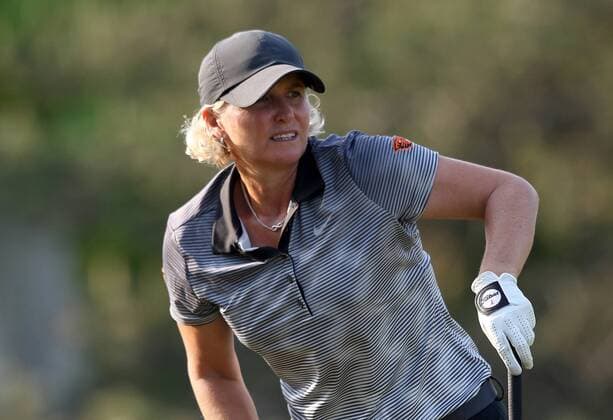 May 28, 2016 - Ann Arbor, Michigan, USA - Becky Morgan of Monmouth, Wales follows her tee shot on the first hole during the third round of the inaugural LPGA Golf Damen Volvik Championship at Travis Pointe Country Club in Ann Arbor, MI, USA Saturday, May 28, 2016. LPGA Volvik Championship - Round Three  - ZUMAn230