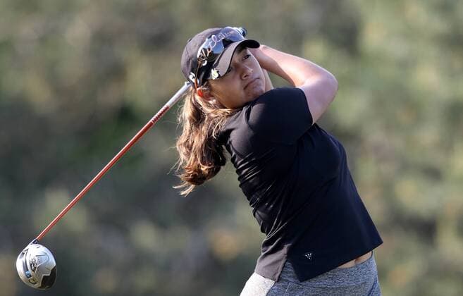 May 28, 2016 - Ann Arbor, Michigan, USA - Lee Lopez of Whitier, CA follows her tee shot on the first hole during the third round of the inaugural LPGA Golf Damen Volvik Championship at Travis Pointe Country Club in Ann Arbor, MI, USA Saturday, May 28, 2016. LPGA Volvik Championship - Round Three  - ZUMAn230