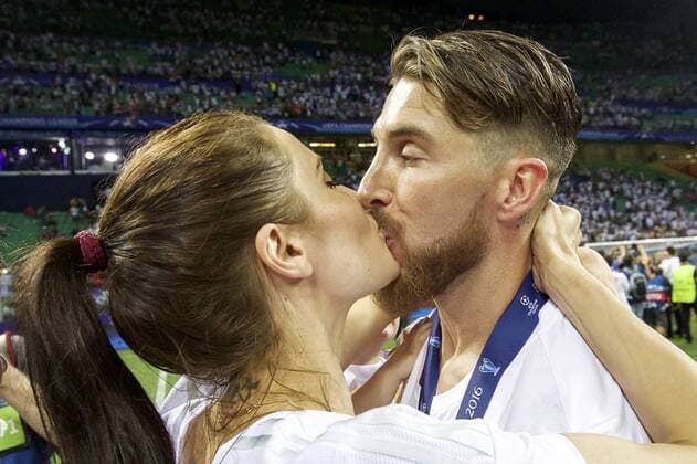 (L-R) girlfriend Pilar Rubio, Sergio Ramos of Real Madrid during the UEFA Champions League final match between Real Madrid and Atletico Madrid on May 28, 2016 at the Giuseppe Meazza San Siro stadium in Milan, Italy. Real Madrid v Atletico Madrid UEFA Champions League final 2015 2016 xVIxxIVx 5568012